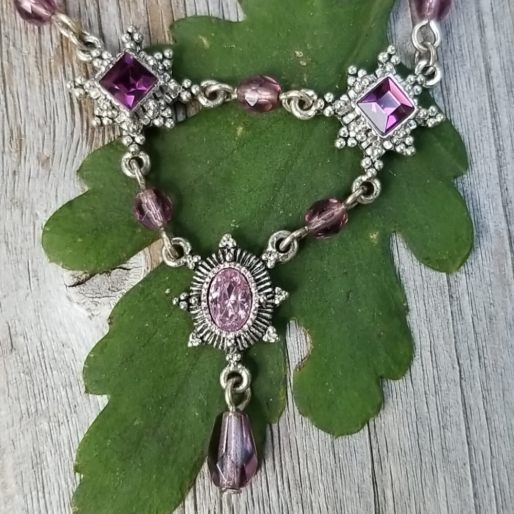 Necklace, Faux Amethyst